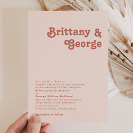 Convites Simples Retro Vibes Escamoteando Casamento Tradici