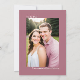 Convites Simples Rosa Pó ou Roxo Vertical Foto Casamento