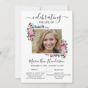 Convites Simples Rosas Dourados Serviço Memorial Fotográfic