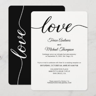 Convites Simples Roteiro de Amor Recepção de Casamento Fuga