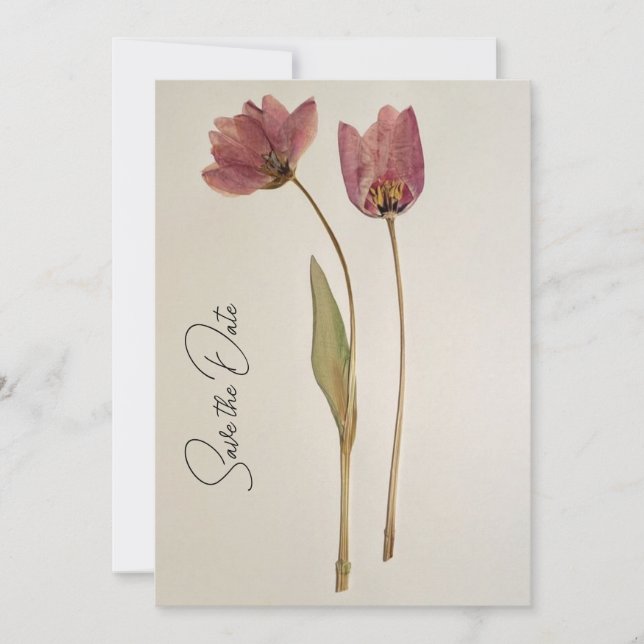 Convites Simples Save the Date de Flor Silvestre (Frente)