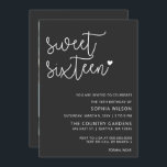 Convites Simples Script Minimalista Foto de 16 Aniversários<br><div class="desc">Simples Script Minimalista Sweet 16 Aniversário Foto Convite</div>