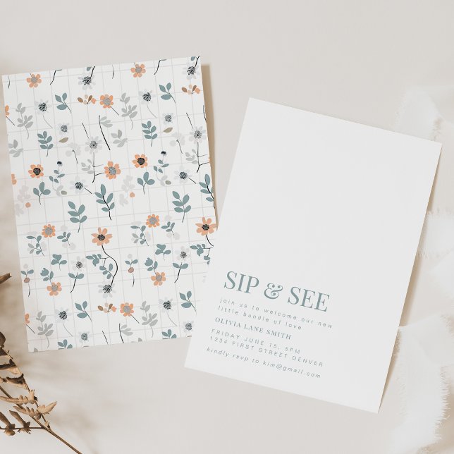 Convites Simples Sip e Consulte o Convidado da Festa com Fl (Criador carregado)