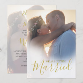 Convites Simples Sobreposição de Foto Moderna 2 de Casament