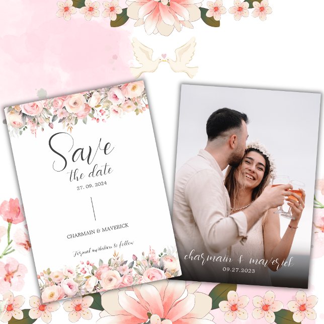 Convites Simples Sonho Script Foto Casamento Salve a Data (Criador carregado)