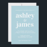 Convites Simples Tipografia Chic Casamento Azul Brilhante<br><div class="desc">O convite de casamento simples e chic apresenta na moda branco, tipografia elegante e moderna em um fundo azul brilhante. Basta adicionar os detalhes do seu casamento. Desenvolvido exclusivamente para você pelo Happy Dolphin Studio. Se precisar de ajuda ou produtos correspondentes, entre em contato conosco em happydolphinstudio@outlook.com. Estamos felizes em...</div>