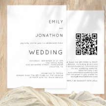 Simples Tipografia Código QR Qualquer Casamento Co