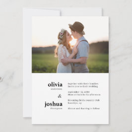 Convites Simples Tipografia Mínima Moderna Dois Casamento F