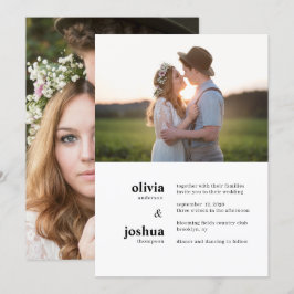 Convites Simples Tipografia Mínima Moderna Dois Casamento F