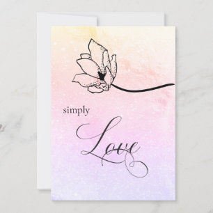 Convites "SIMPLESMENTE AMOR Pastel Floral Wedding Luna Conv