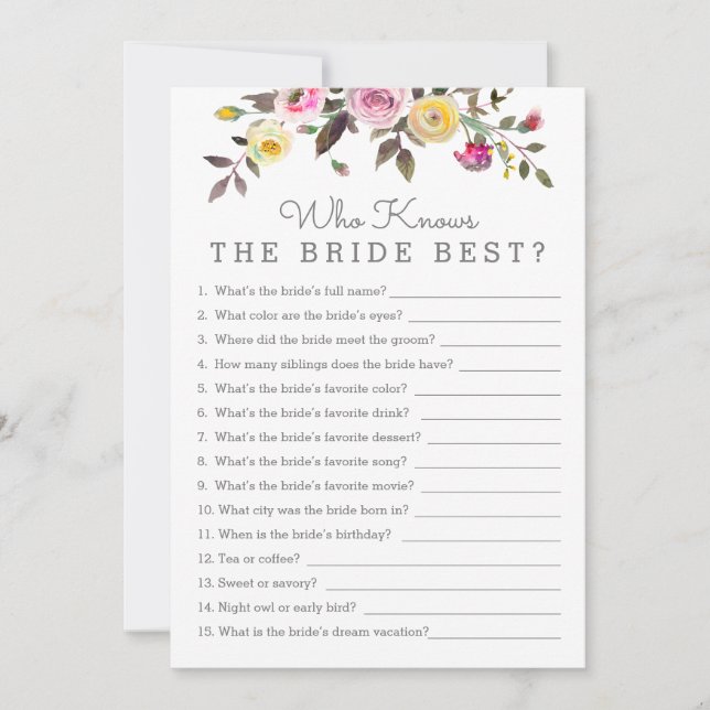 Convites Simplesmente Bonito Quem Conhece O Seu Melhor Cart (Frente)