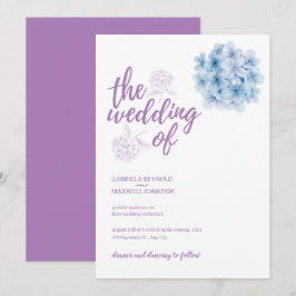 Convites Simplesmente Casamento de Hydrangea Azul de Cores 