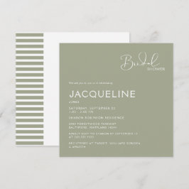 Convites Simplesmente Chá de panela Quadrado de Sage