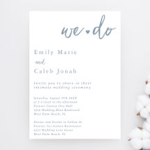 Simplesmente Chic Azul Empoeirado Casamento Íntimo