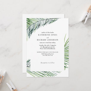 Convites Simplesmente Elegante Casamento de Palma Tropical