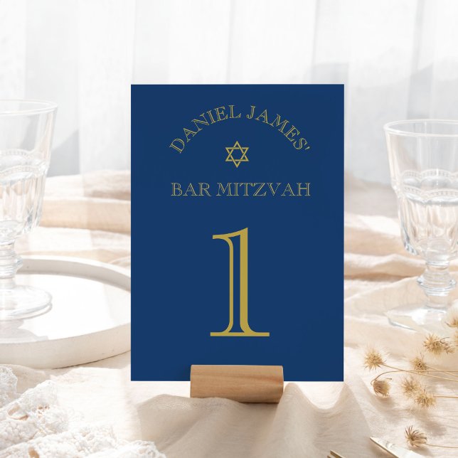Convites Simplesmente Elegante Estrela Bar Mitzvah Número d (Criador carregado)