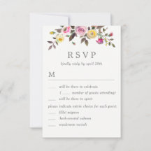 Simplesmente lindo RSVP de casamento com opções de