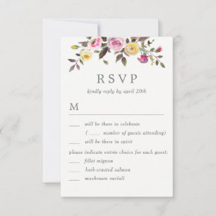 Convites Simplesmente lindo RSVP de casamento com opções de