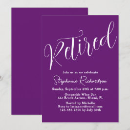 Convites Simplesmente Moderno Script Outono Roxo Aposentado