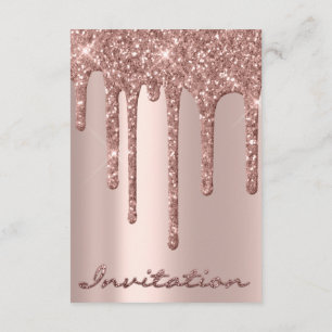 Convites Simplesmente Noiva Dourada Rosa Drips Brilho