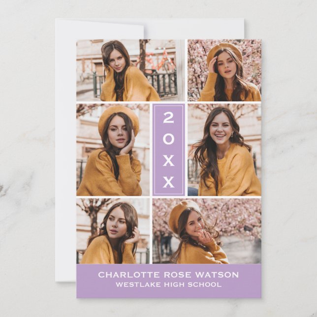 CONVITES SIMPLESMENTE O CHIC PHOTO COLLAGE GRADUATION INVIT (Frente)