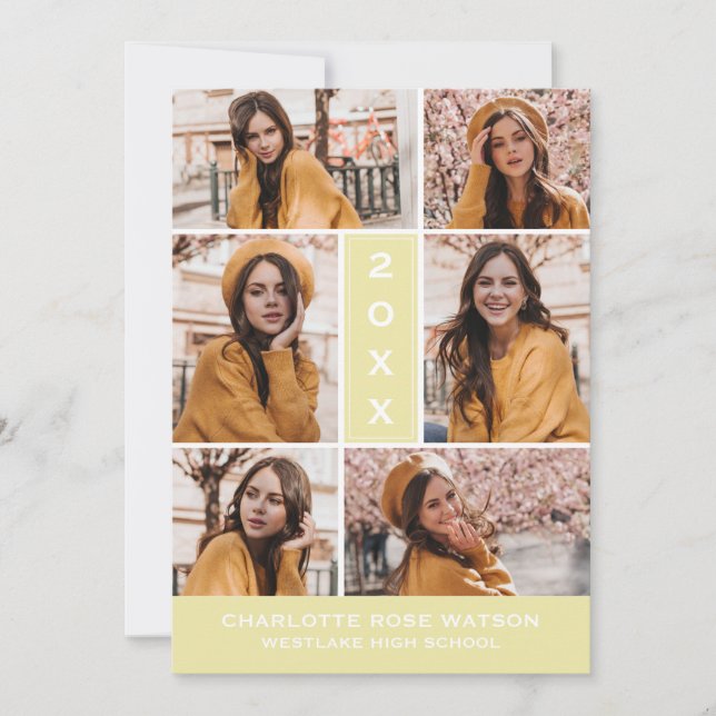 CONVITES SIMPLESMENTE O CHIC PHOTO COLLAGE GRADUATION INVIT (Frente)