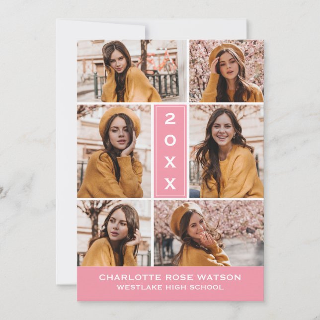 CONVITES SIMPLESMENTE O CHIC PHOTO COLLAGE GRADUATION INVIT (Frente)