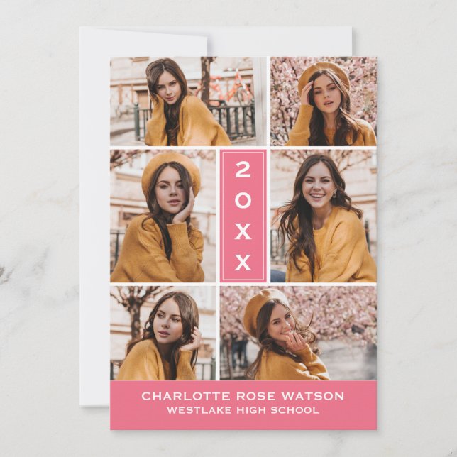 CONVITES SIMPLESMENTE O CHIC PHOTO COLLAGE GRADUATION INVIT (Frente)