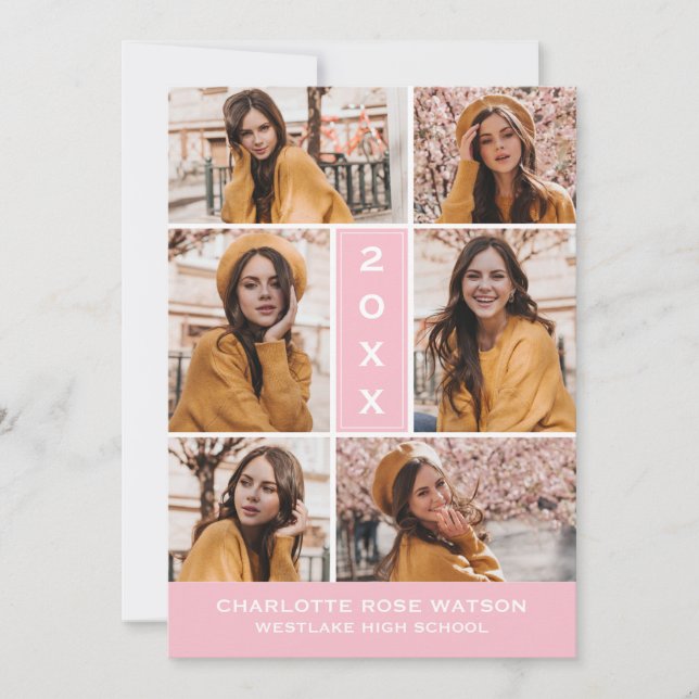 CONVITES SIMPLESMENTE O CHIC PHOTO COLLAGE GRADUATION INVIT (Frente)