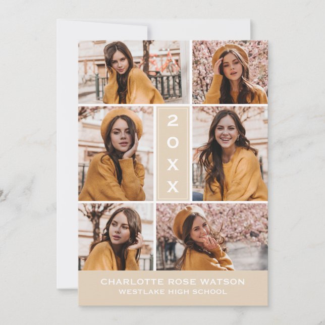 CONVITES SIMPLESMENTE O CHIC PHOTO COLLAGE GRADUATION INVIT (Frente)