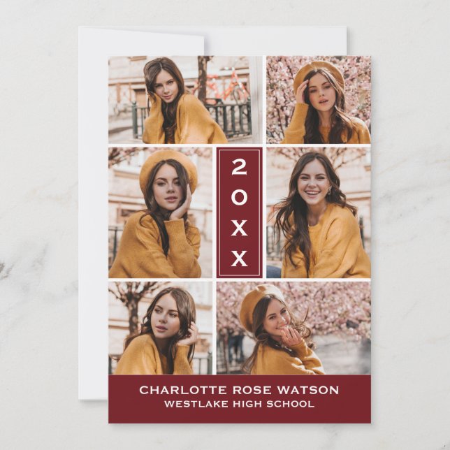 CONVITES SIMPLESMENTE O CHIC PHOTO COLLAGE GRADUATION INVIT (Frente)