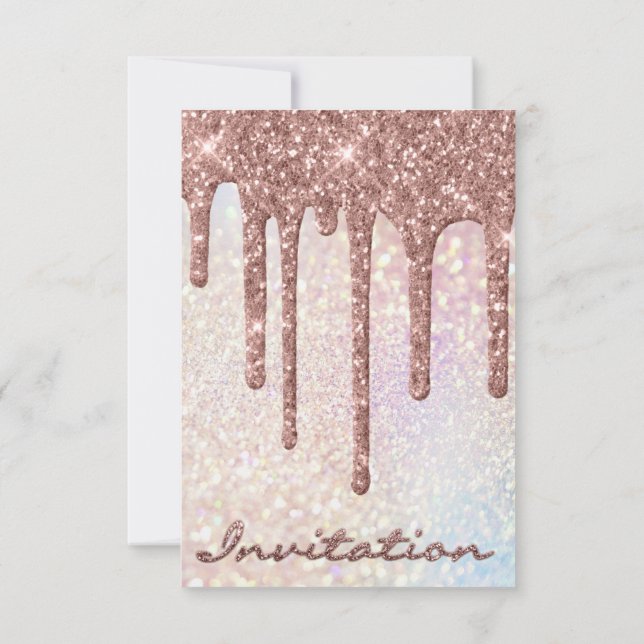 Convites Simplesmente Rosa Dourado Nupcial com Brilho de An (Verso)