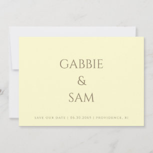 Convites Simplicidade Amarelo Casamento Salve nossa Data