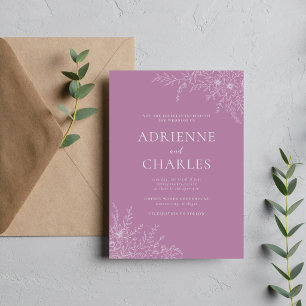 Convites Simplicidade Floral 1 Casamento Minimalista Lavand