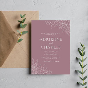 Convites Simplicidade Floral 1 Casamento Minimalista Rosa