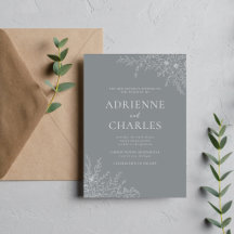Simplicidade Floral 1 Cinza Pedra Casamento Minima