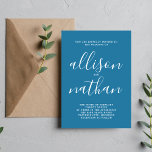 Convites Simplicidade Verdadeira 1 Casamento Minimalista Az<br><div class="desc">Este simples e maravilhoso convite de casamento é perfeito para o minimalista de todos nós! Por favor,  entre em contato comigo se você quiser ajuda para personalizar a parte de texto deste convite para casamento.</div>