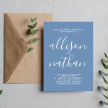 Convites Simplicidade Verdadeira 1 Casamento Minimalista Az<br><div class="desc">Este simples e maravilhoso convite de casamento é perfeito para o minimalista de todos nós! Por favor,  entre em contato comigo se você quiser ajuda para personalizar a parte de texto deste convite para casamento.</div>