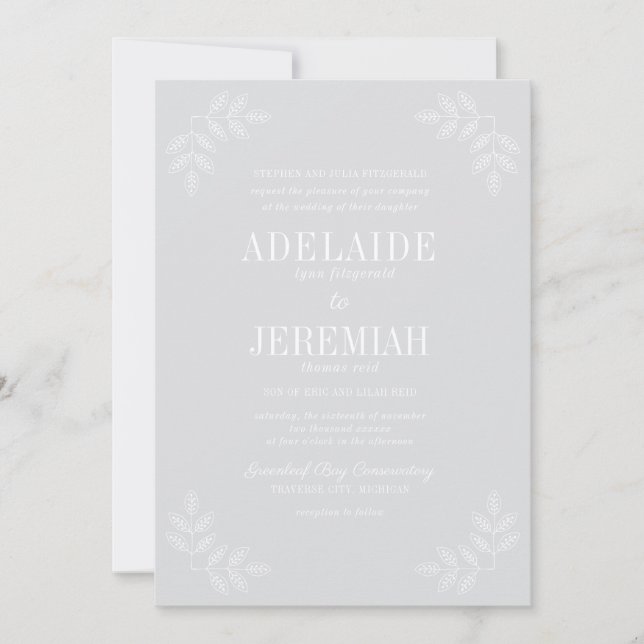 Convites Simplicidade Verdadeira 6 Casamento Legal Floral (Frente)