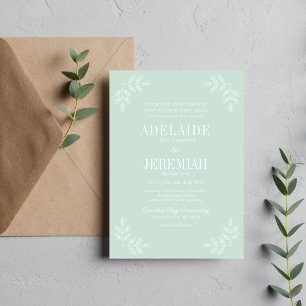 Convites Simplicidade Verdadeira Casamento Floral De 6 Mint