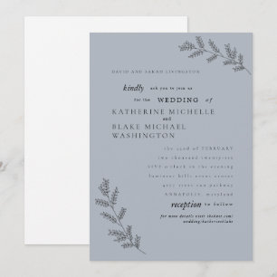 Convites Simplicity Azul Poeirento Pais Site Casamento