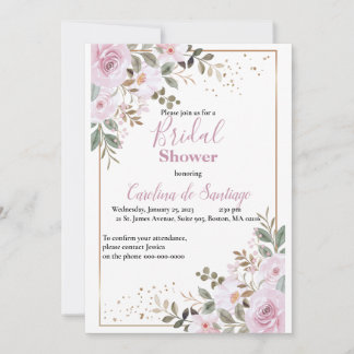 Convites Simply Elegant Bridal Shower Invitation