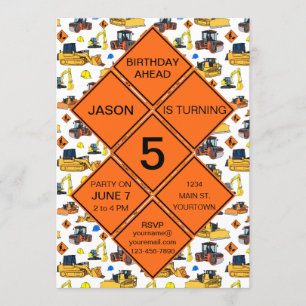 Convites Sinais de Estrada de Zona de Construção Única de D