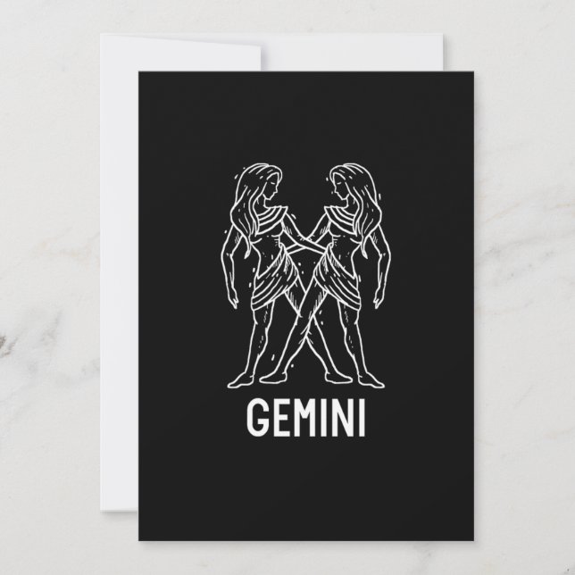 Convites Sinais de Gemini Astrology Birthday Gift Zodiac (Frente)