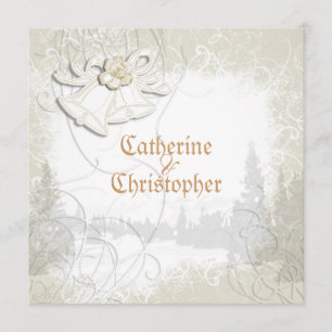 Convites Sinais de igreja em branco de casamento floral