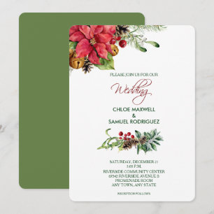 Convites Sinais de Poinsettia de Natal de Cor Suave