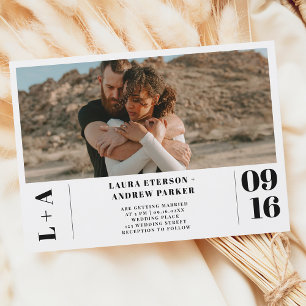 Convites Sinais minimalistas brancos pretos 1 casamento fot