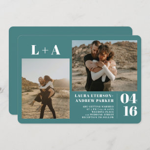 Convites Sinais minimalistas escuros 2 fotos casamento