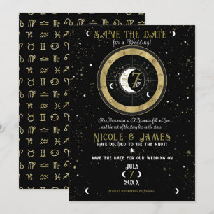 Convites Sinal da Lua do Zodíaco de Astrologia Personalizad