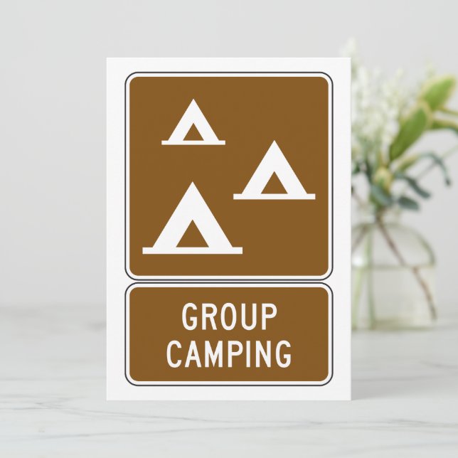 Convites Sinal de Acampamento em Grupo (Em pé/Frente)